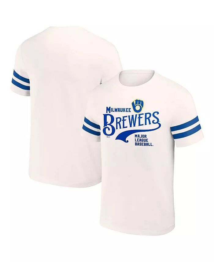 

Мужская футболка Darius Rucker Collection By Cream Distressed Milwaukee Brewers Yarn Dye в винтажном стиле Fanatics, бежевый