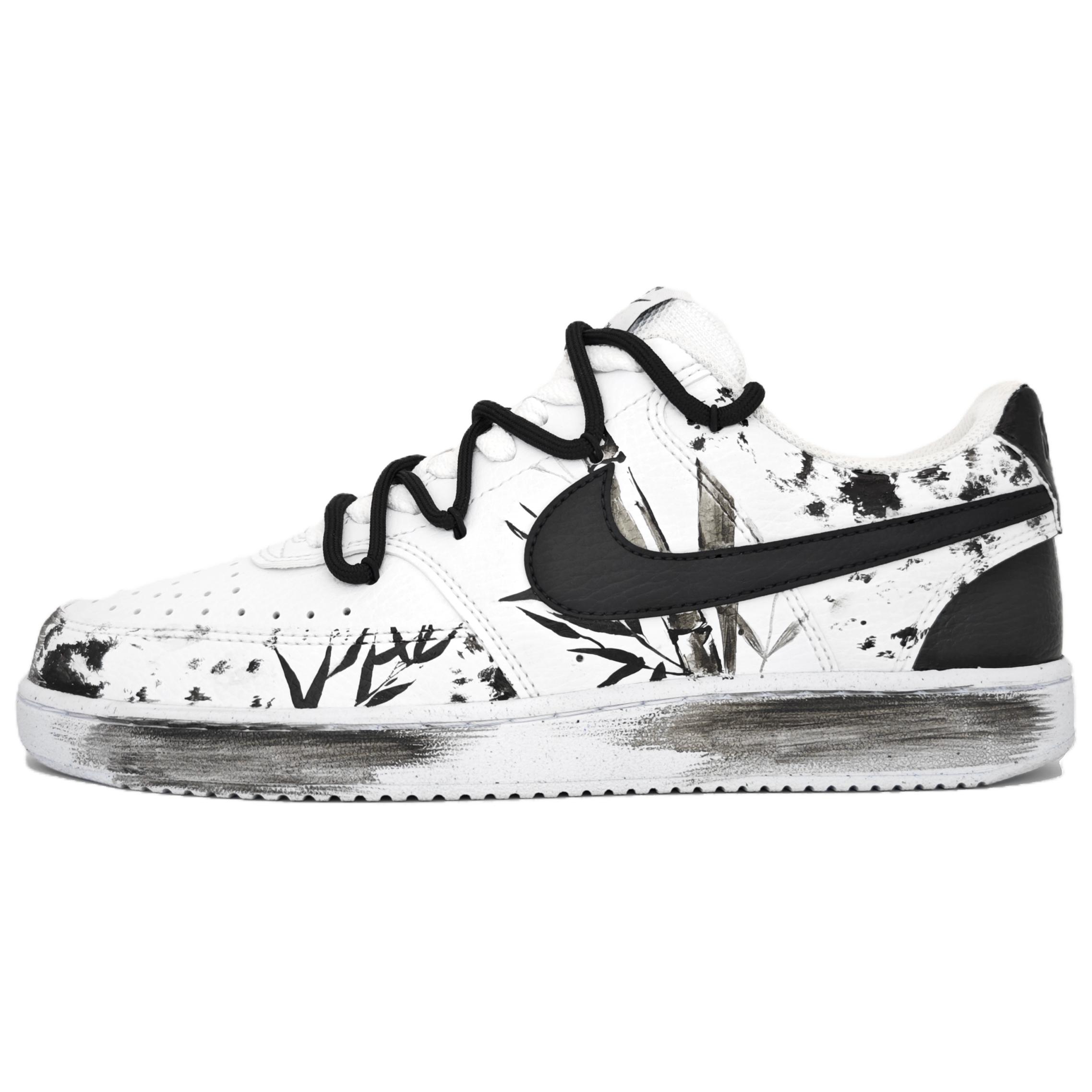

Nike Кроссовки Court Vision 1 с низким верхом, нескользящие, износостойкие, мужские, цвет: черный/белый