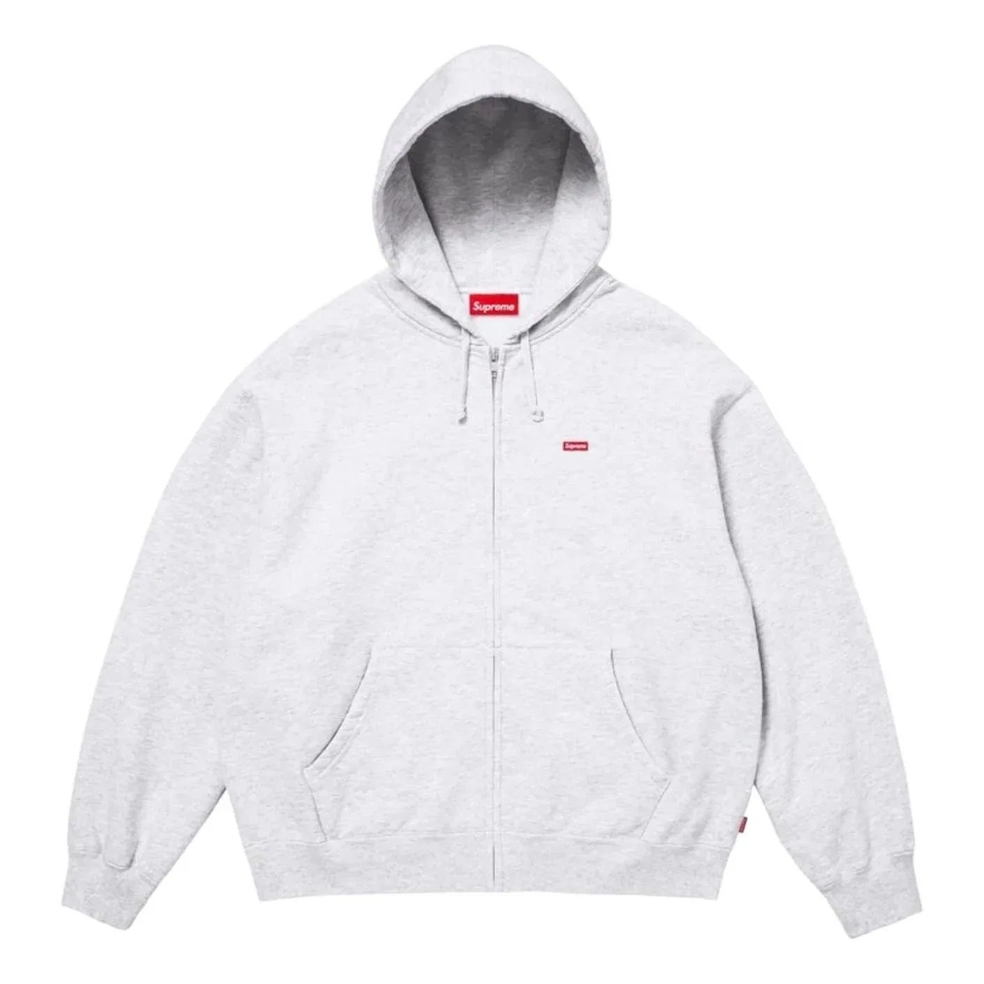 Толстовка Supreme SS26 Small Box Zip Up Hooded Sweatshirt 'Ash Grey' SUP-SS26-122-GRY, серый