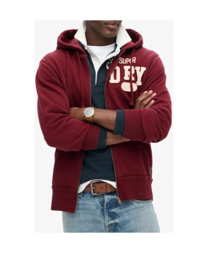 Толстовка с капюшоном и застежкой-молнией Superdry, красный — фото 2