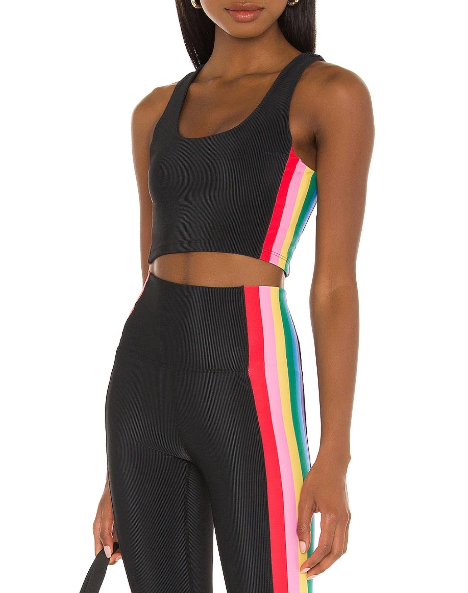 

Топ Tessa в радужную полоску Beach Riot, цвет rainbow stripe