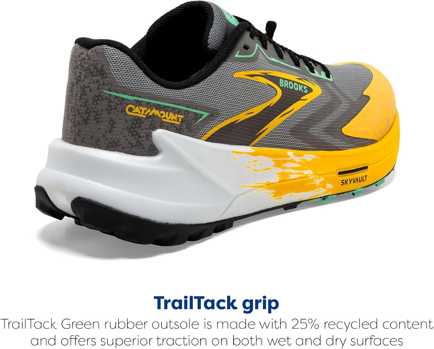 Мужские кроссовки для трейлраннинга Brooks Catamount 3, Lemon Chrome/Sedona Sage — фото 3