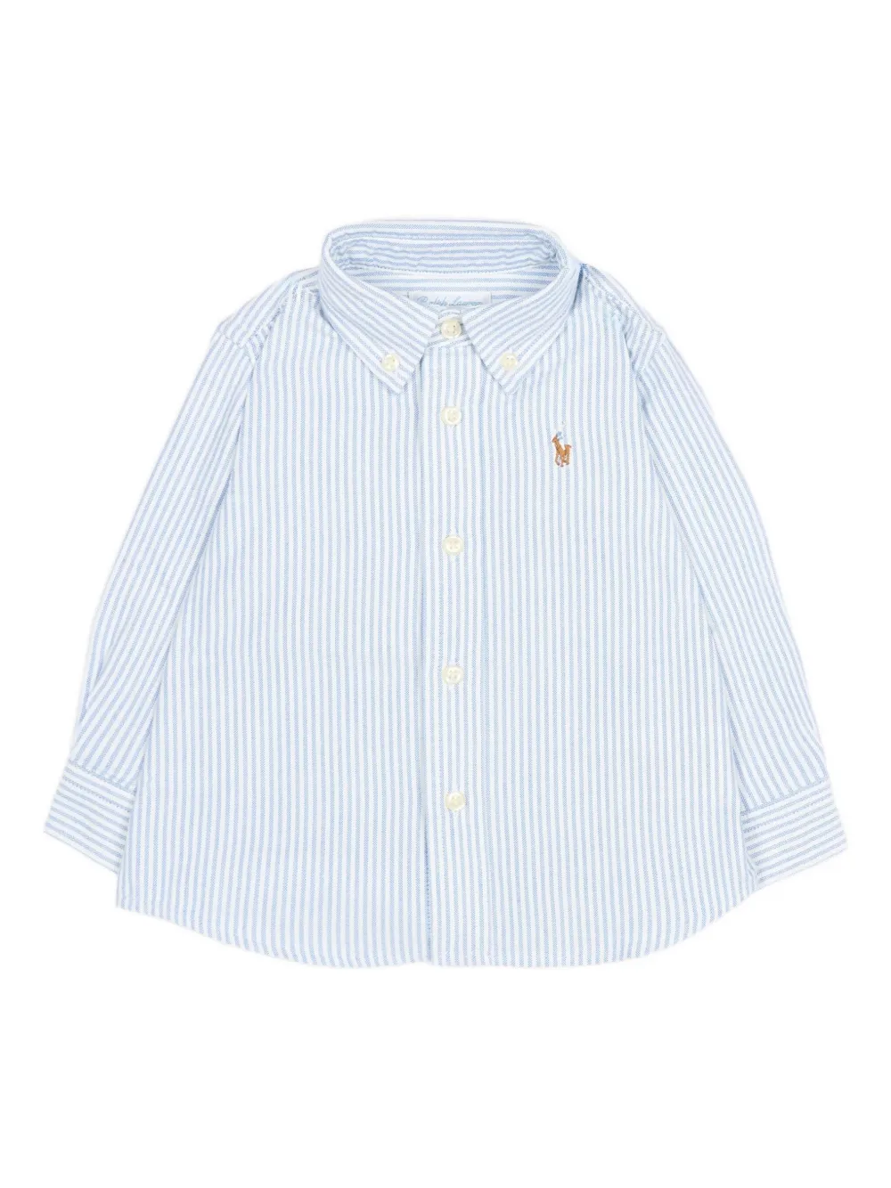 

Рубашка с длинными рукавами и полосатым узором Polo Ralph Lauren Kids, синий