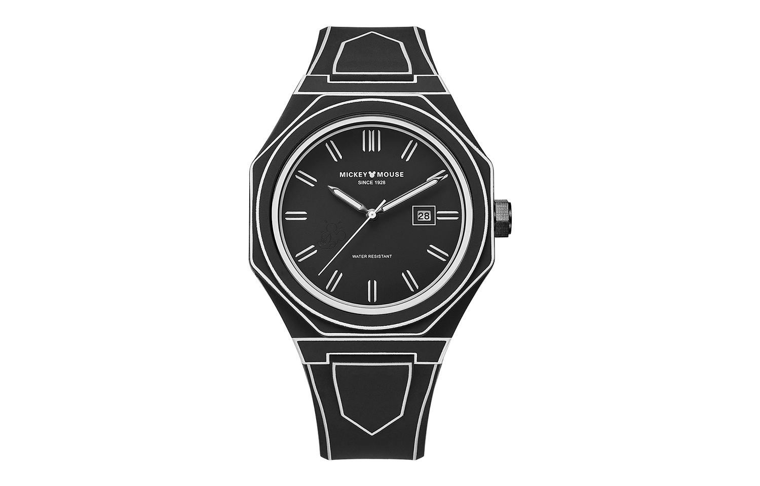 

Disney Часы Quartz Movement Silicone Strap Watch Men's Watch Black Dial