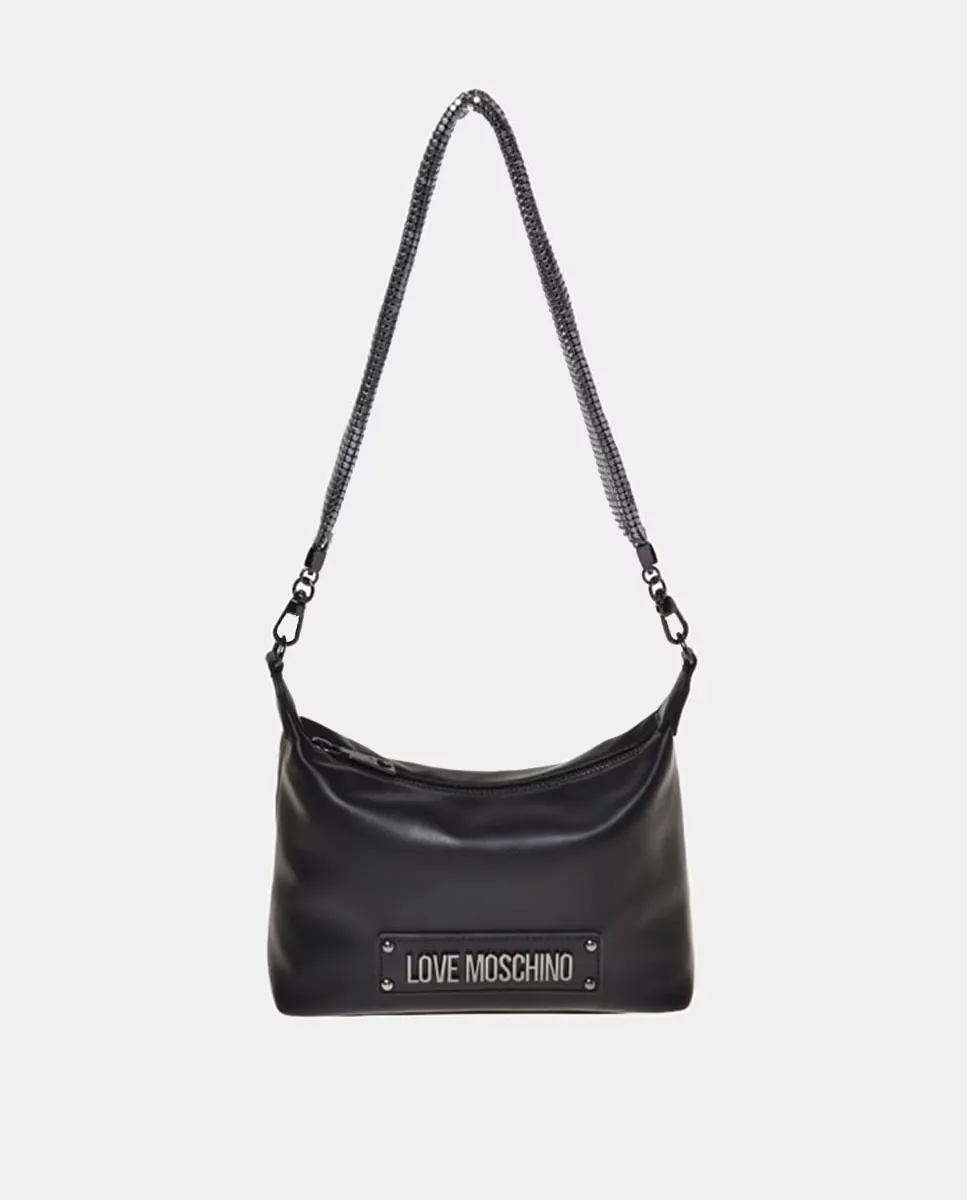

Сумка на плечо с сетчатой ручкой и застежкой-молнией Love Moschino, чёрный, Черный, Сумка на плечо с сетчатой ручкой и застежкой-молнией Love Moschino, чёрный