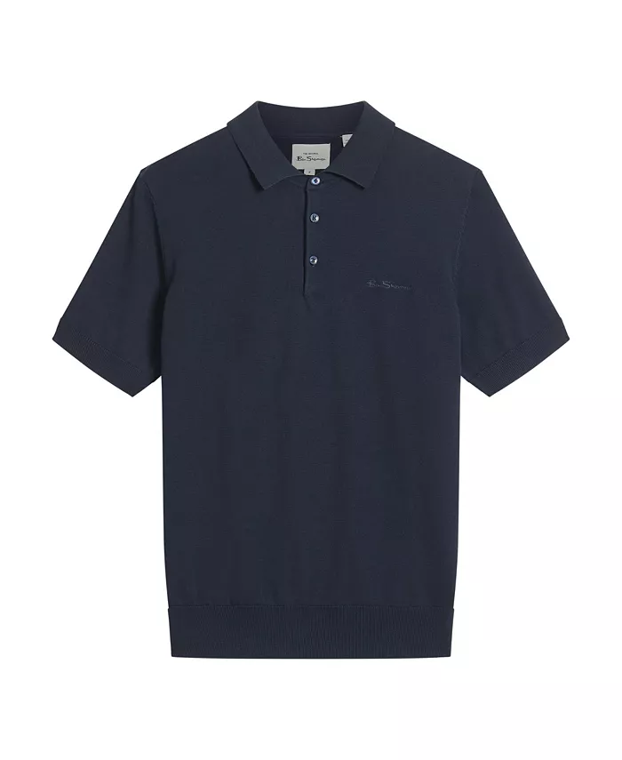 

Мужская фирменная рубашка поло с коротким рукавом Ben Sherman, синий