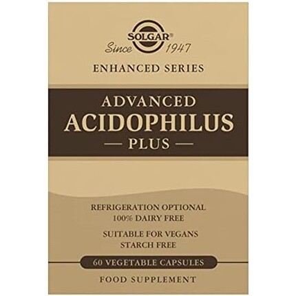 

Solgar Advanced Acidophilus Plus Растительные капсулы, 60 капсул — поддерживают пищеварение и уровень здоровых бактерий