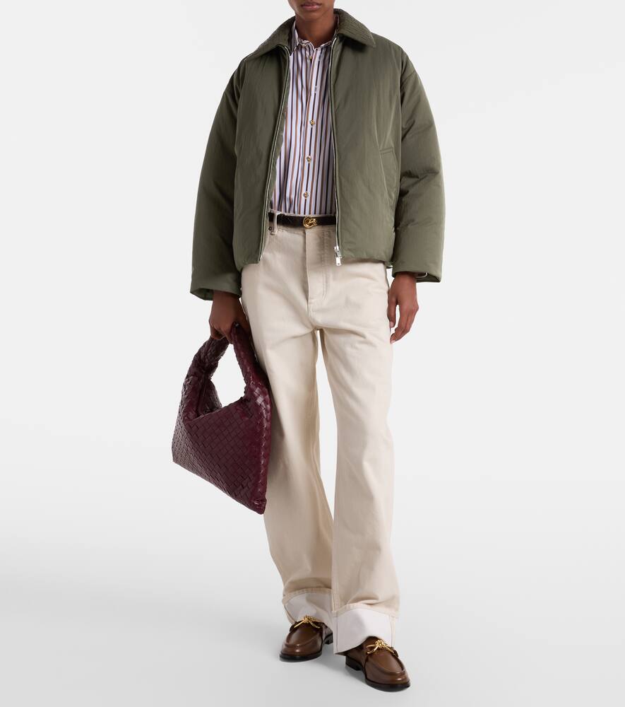 Куртка с отделкой из кожи Intrecciato на утеплителе Bottega Veneta, Camo — фото 2