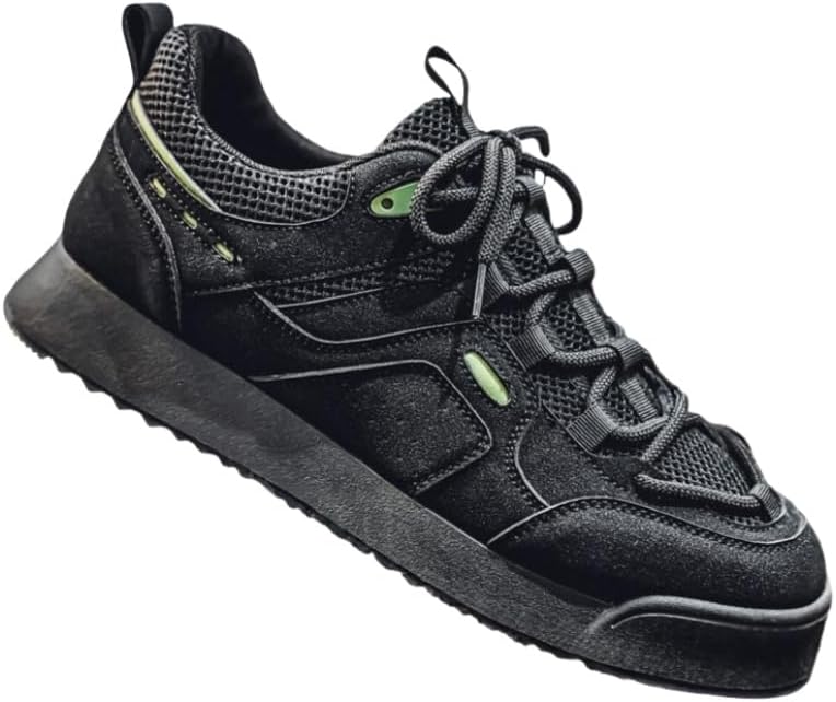 

Мужские кроссовки большого размера с толстой подошвой - мягкая и комфортная подкладка, дышащая сетка, противоскользящие и прочные Clolinde, черный