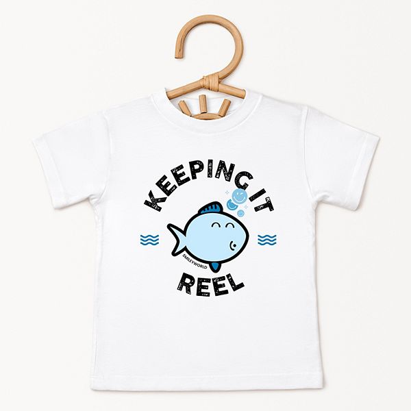 Футболка с принтом Smileyworld keeping it reel fish для малышей The Juniper Shop, Yellow — фото 2