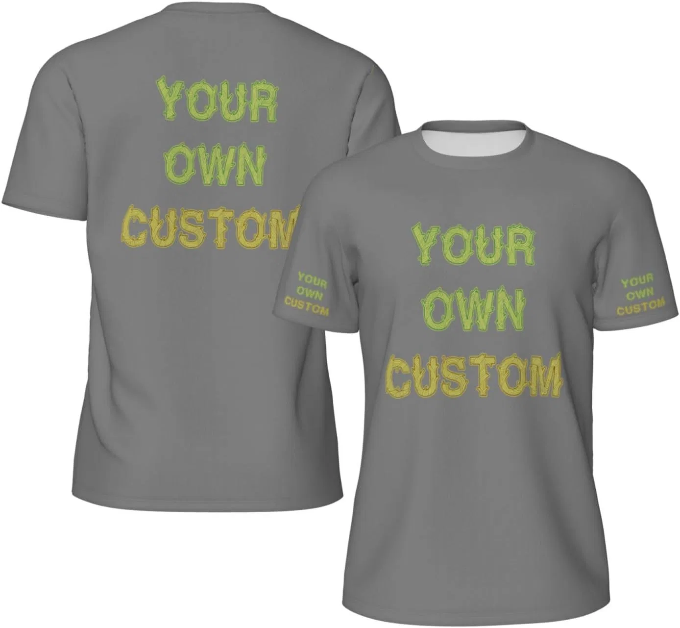 Футболка с принтом, Custom T Shirts, серая