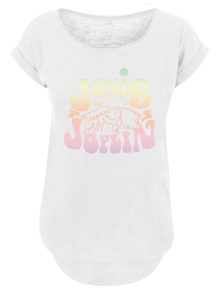 

Длинная футболка с пастельным логотипом Janis Joplin белого цвета F4NT4STIC, Белый, Длинная футболка с пастельным логотипом Janis Joplin белого цвета F4NT4STIC