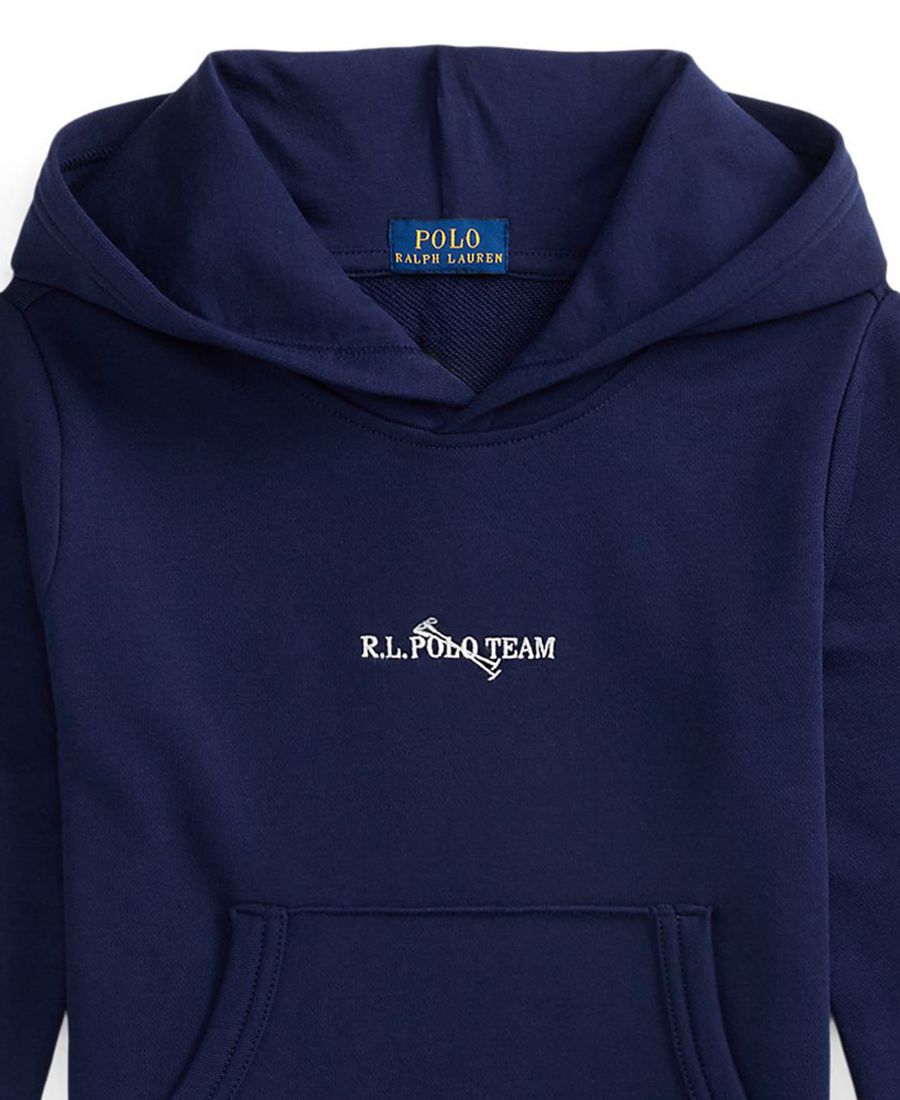 Детская толстовка с вышивкой и подкладкой из трикотажа, размер 2-7 Polo Ralph Lauren, Newport Navy — фото 3