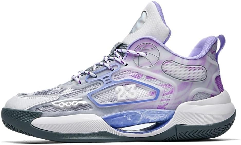 

Мужские баскетбольные кроссовки, нескользящие, дышащие, износостойкие, модные и удобные, для активного отдыха и прогулок Generic, фиолетовый