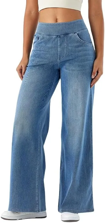 

FUNSEED женские джинсы loose high waisted denim wide leg