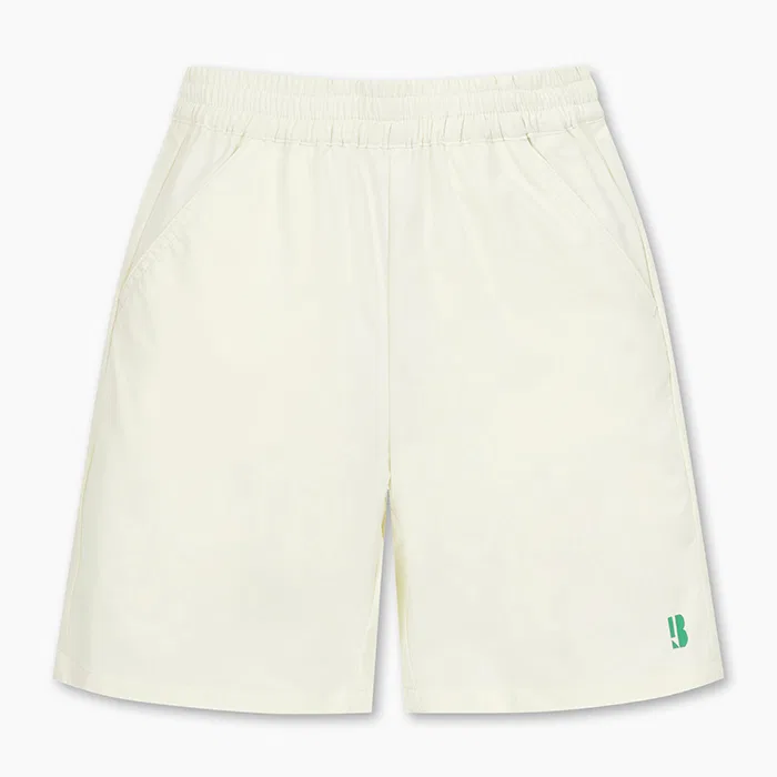 Детские шорты из синтетической ткани 5/10 длины цвета айвори от Benetton Kids