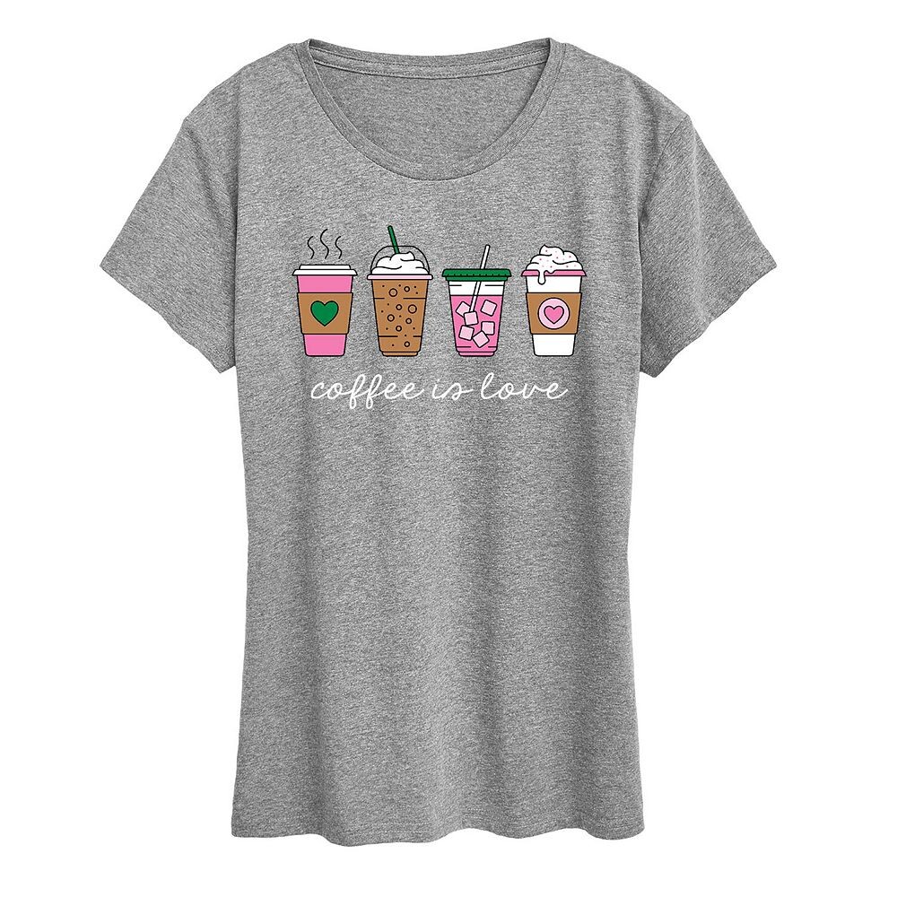 

Женская футболка с рисунком Coffee Is Love Licensed Character, цвет Heather Gray