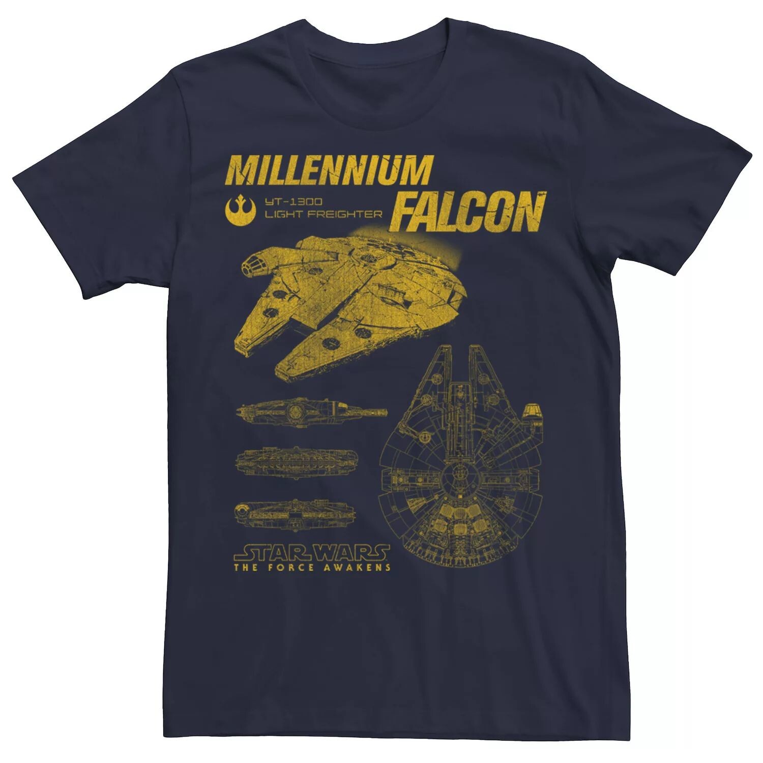 

Мужская футболка с профилем Millennium Falcon Star Wars