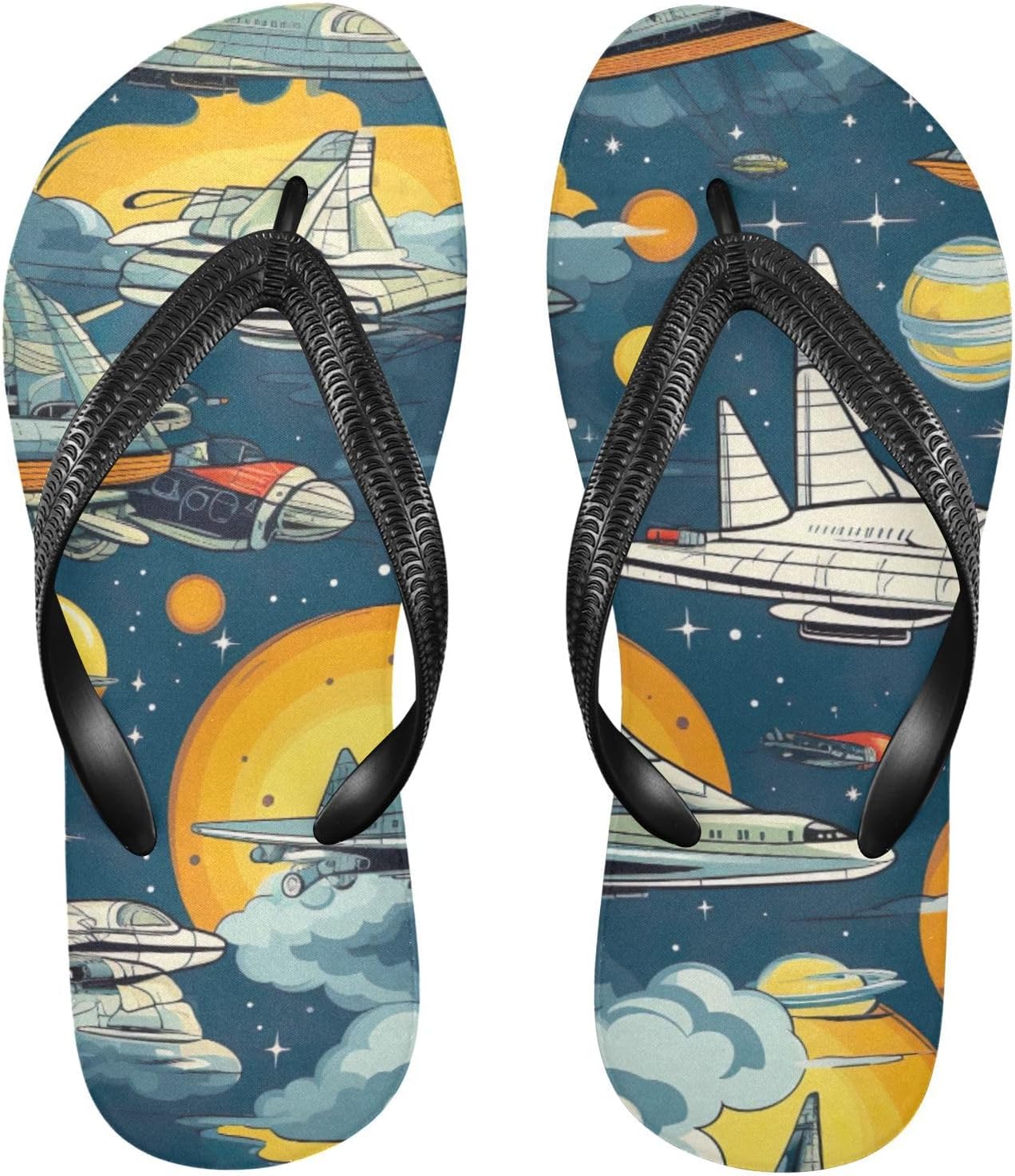 

Пляжные сандалии Space Planet Galaxy Rocket для женщин и мужчин, летние повседневные шлепанцы для душа Kfbe