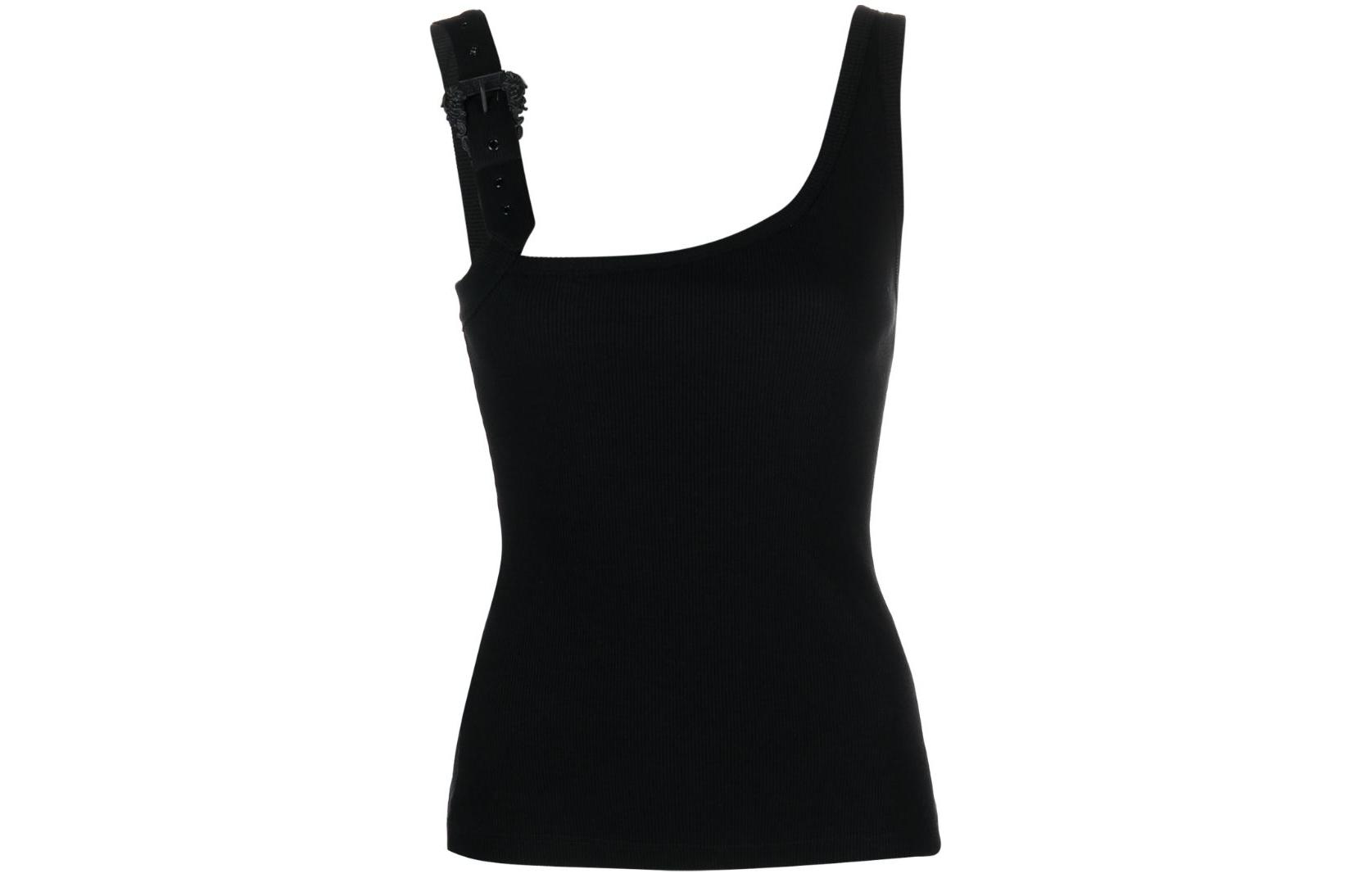 

Топ с ребрами и декоративной пряжкой VERSACE JEANS COUTURE, черный