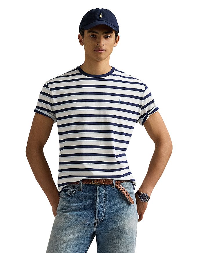 

Классическая полосатая футболка из джерси Polo Ralph Lauren, синий