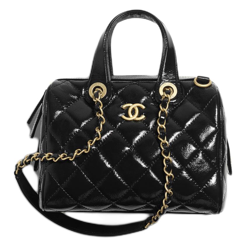 

CHANEL Сумка боулинг через плечо женская черная