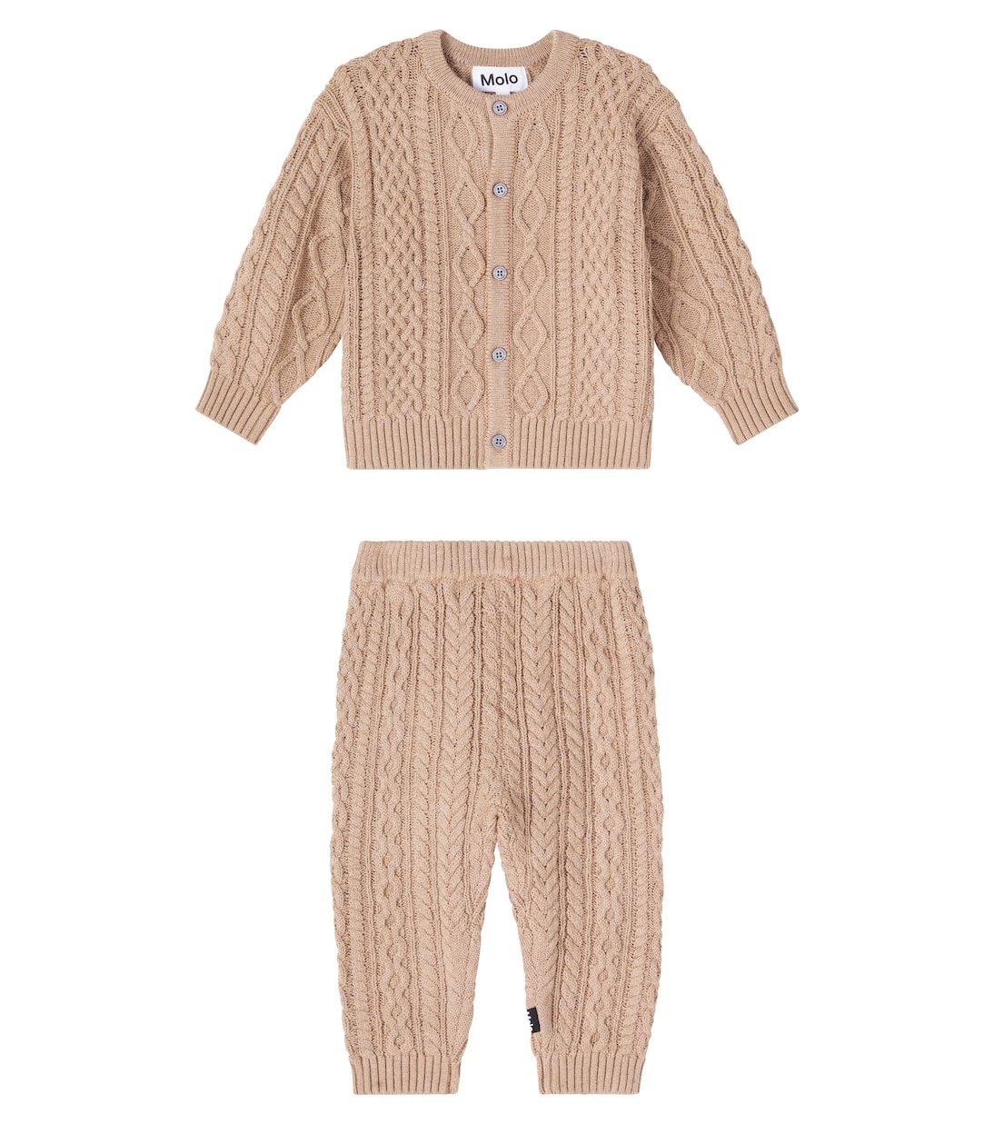 

Комплект из кардигана и брюк Baby Aran Molo, Marled Fawn