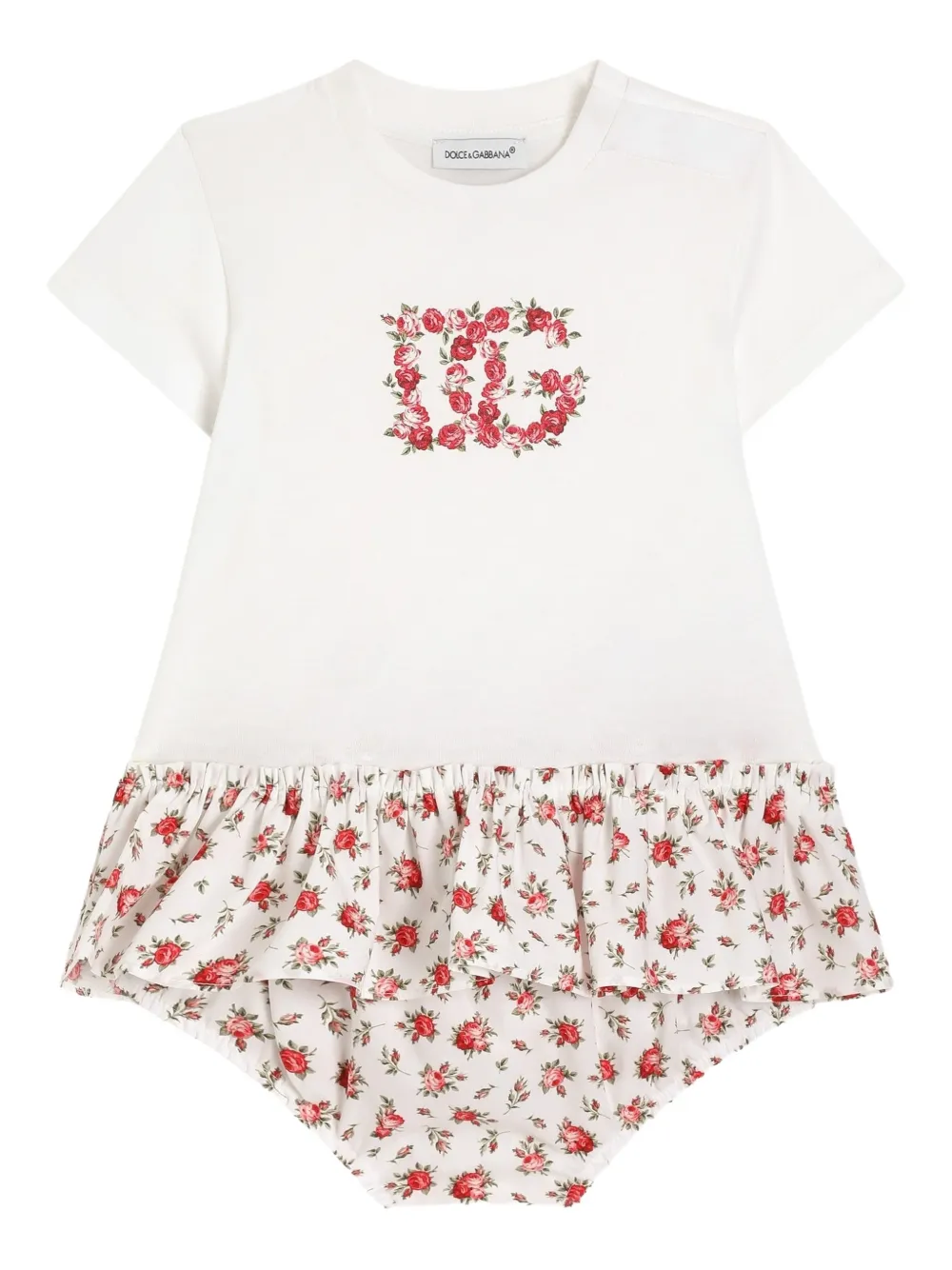 

Платье с цветочным узором Dolce & Gabbana Kids, белый