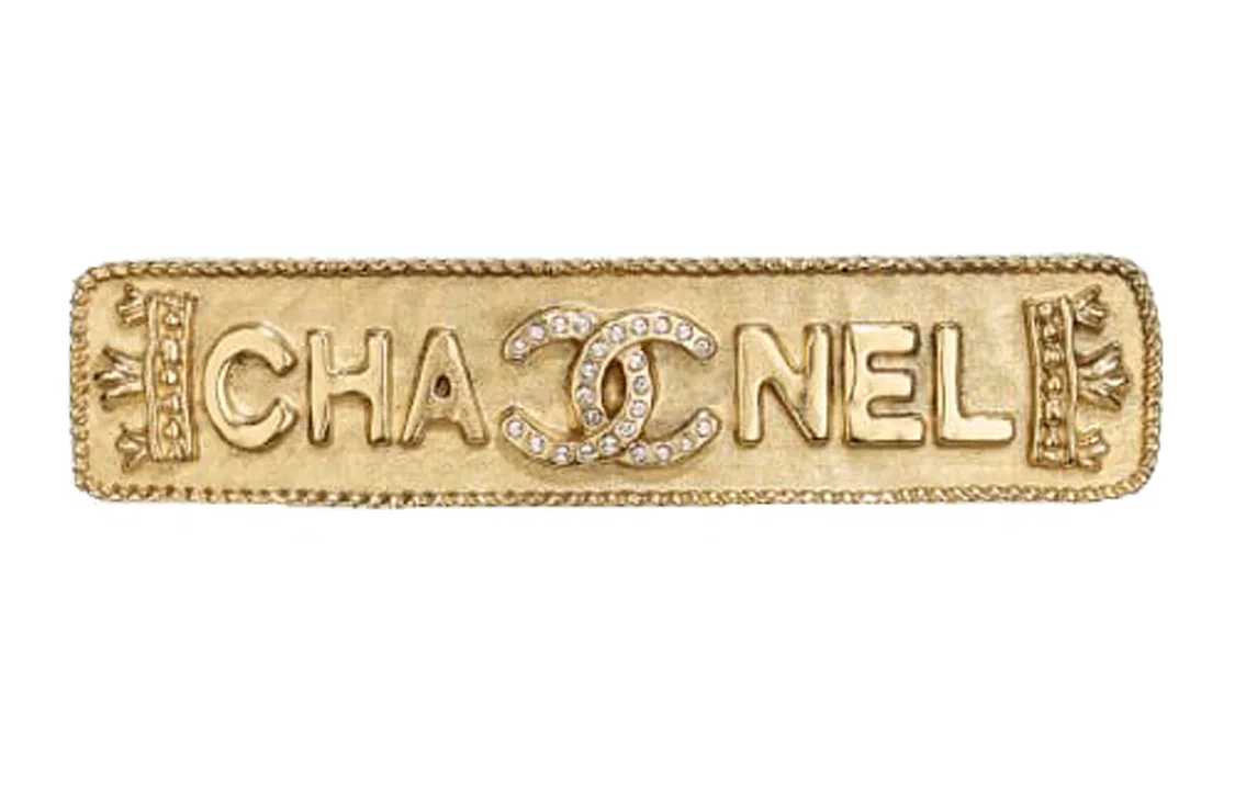 Заколка для волос с кристаллами CHANEL Gold
