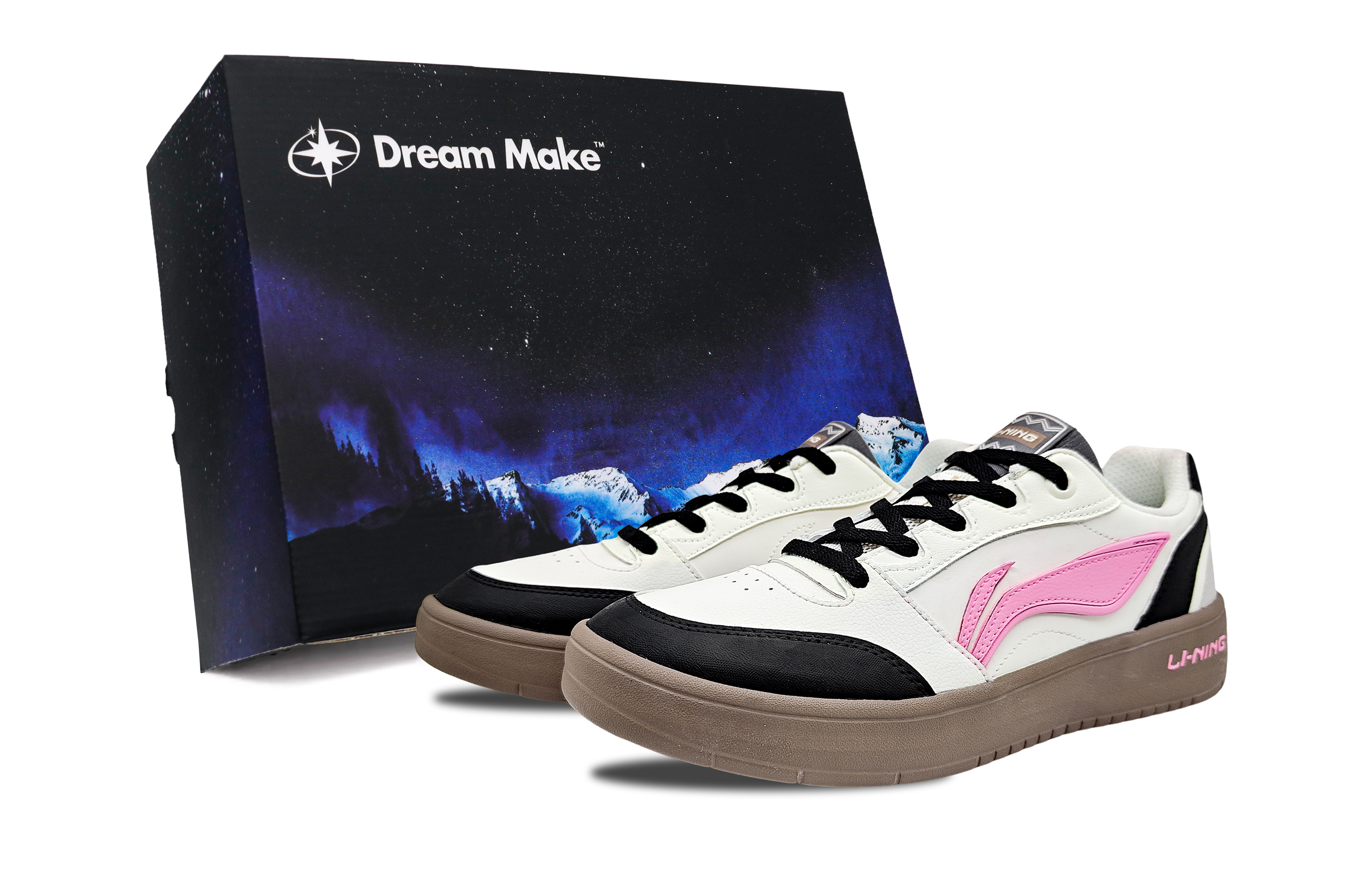 

LINING Мужские кроссовки для скейтбординга Yuanbao V3 с противоскользящим, сбалансированным и дышащим верхом, черно-белые