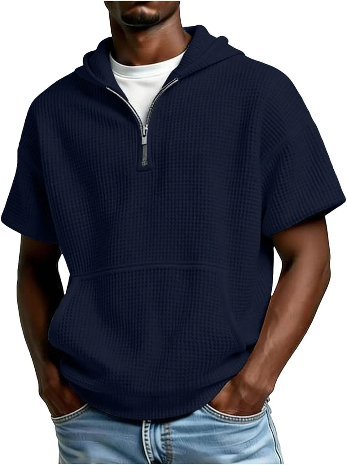 

Мужская футболка с капюшоном и карманами