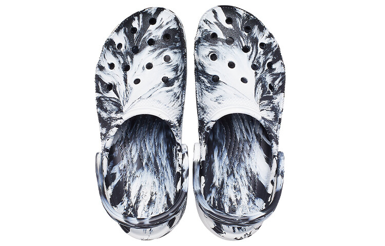 Сабо Crocs Classic Platform Marbled Clog 'Black White' Women's — фото 4