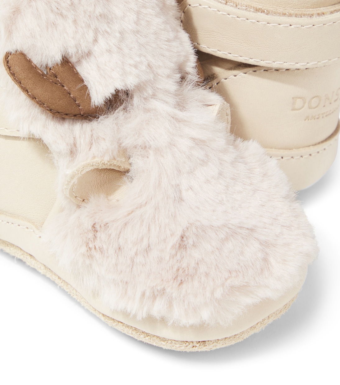 Ботильоны из дорогой кожи и искусственного меха Donsje, Light Beige Soft Faux Fur — фото 4