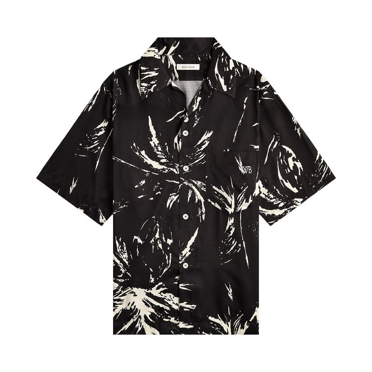 

Рубашка Wales Bonner Highlife Bowling Shirt 'Mcnish Black/White', черный