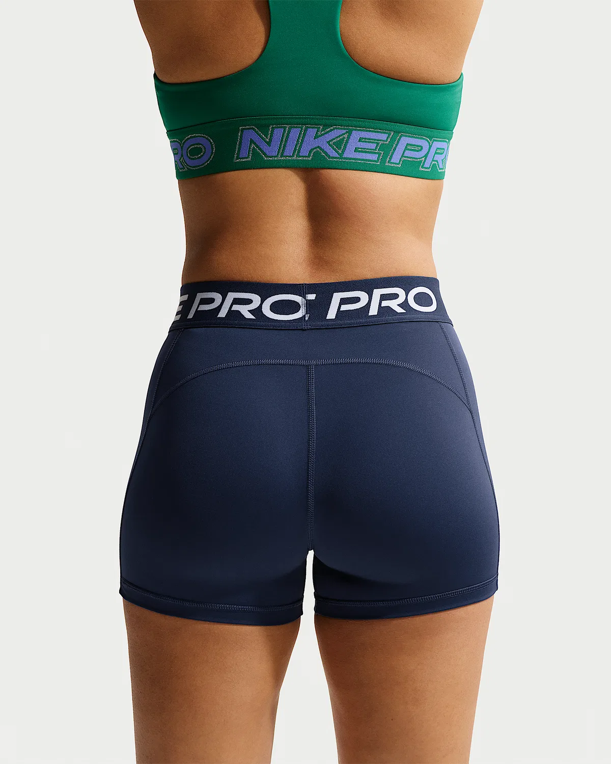 Женские велосипедки Nike Pro со средней посадкой, 3", Midnight Navy/White — фото 3