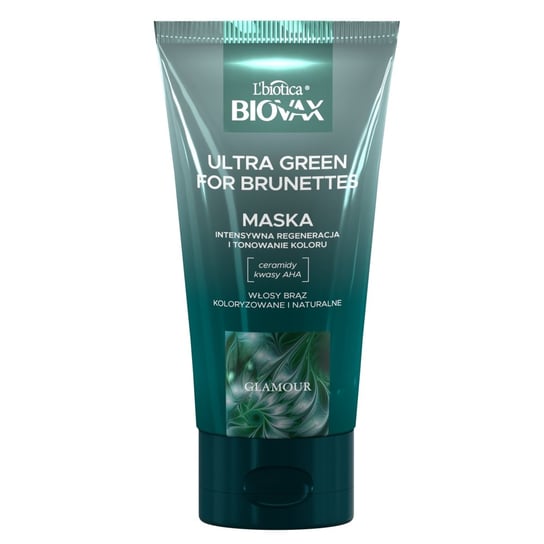 

Маска для волос для брюнеток, 150 мл Biovax, Glamour Ultra Green For Brunettes