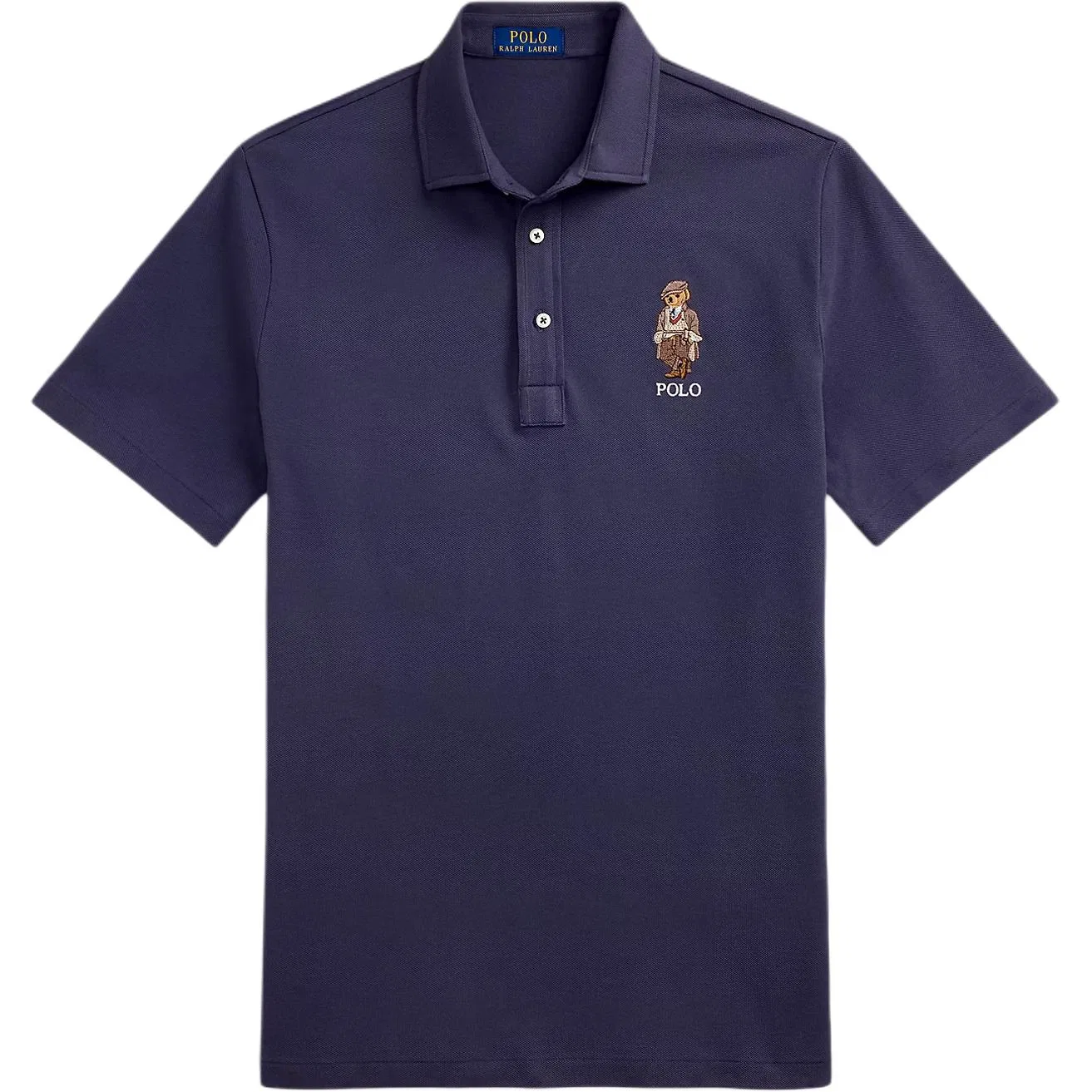 Поло с вышивкой медведя Polo Ralph Lauren синее