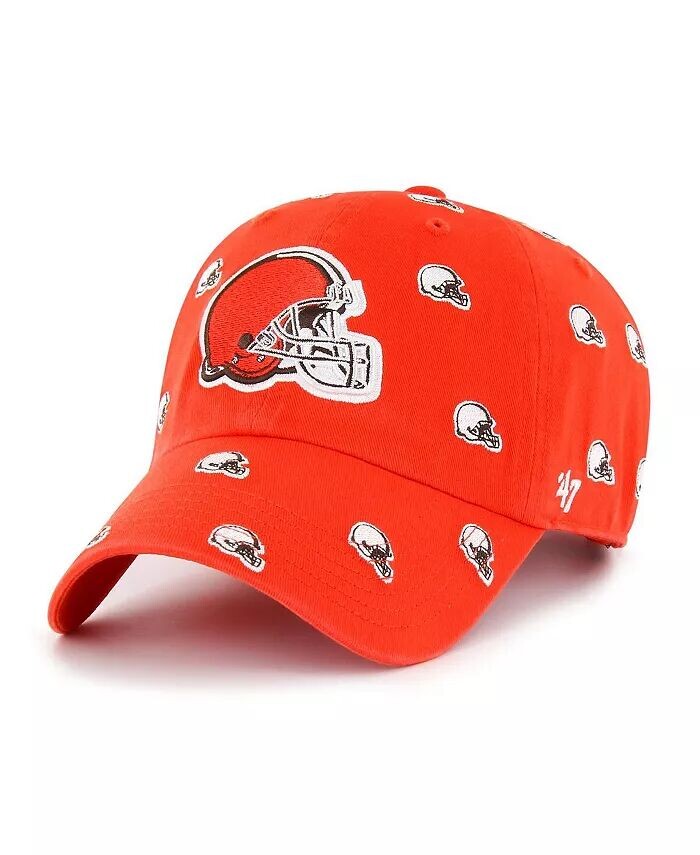 

Женская оранжевая кепка Cleveland Browns Confetti Clean Up с логотипом, регулируемая '47 Brand