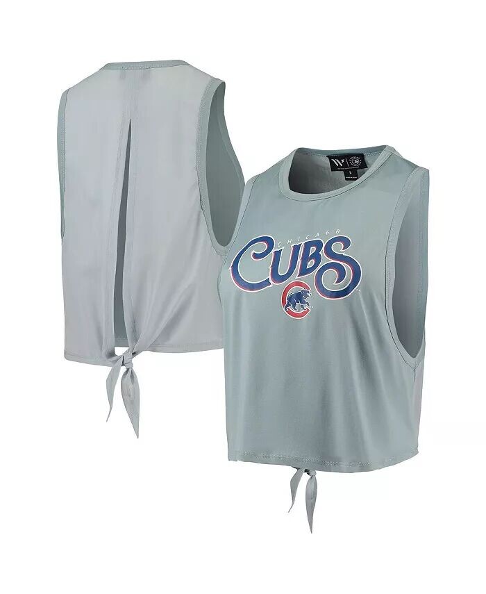 

Женская голубая майка Chicago Cubs с открытой спиной и завязками The Wild Collective
