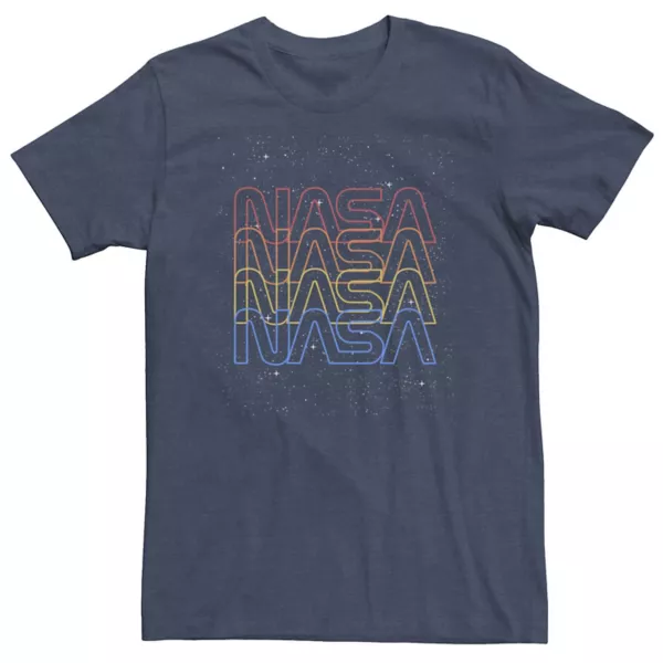 

Футболка с неоновым логотипом NASA и градиентом для больших размеров Licensed Character, синий