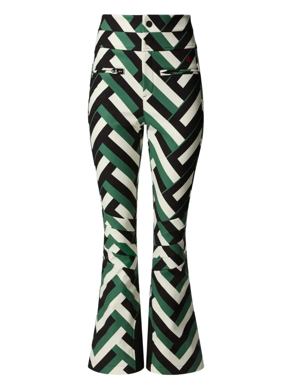 

Расклешенные брюки с узором шеврон Perfect Moment, зеленый