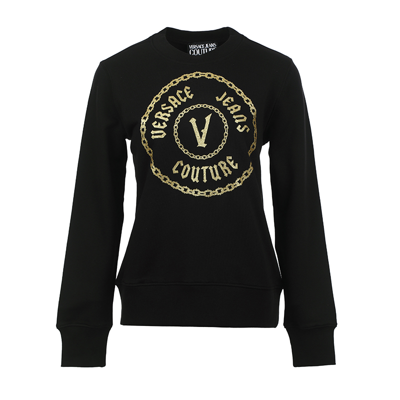 

Свитшот из хлопка с принтом логотипа VERSACE JEANS COUTURE, черный