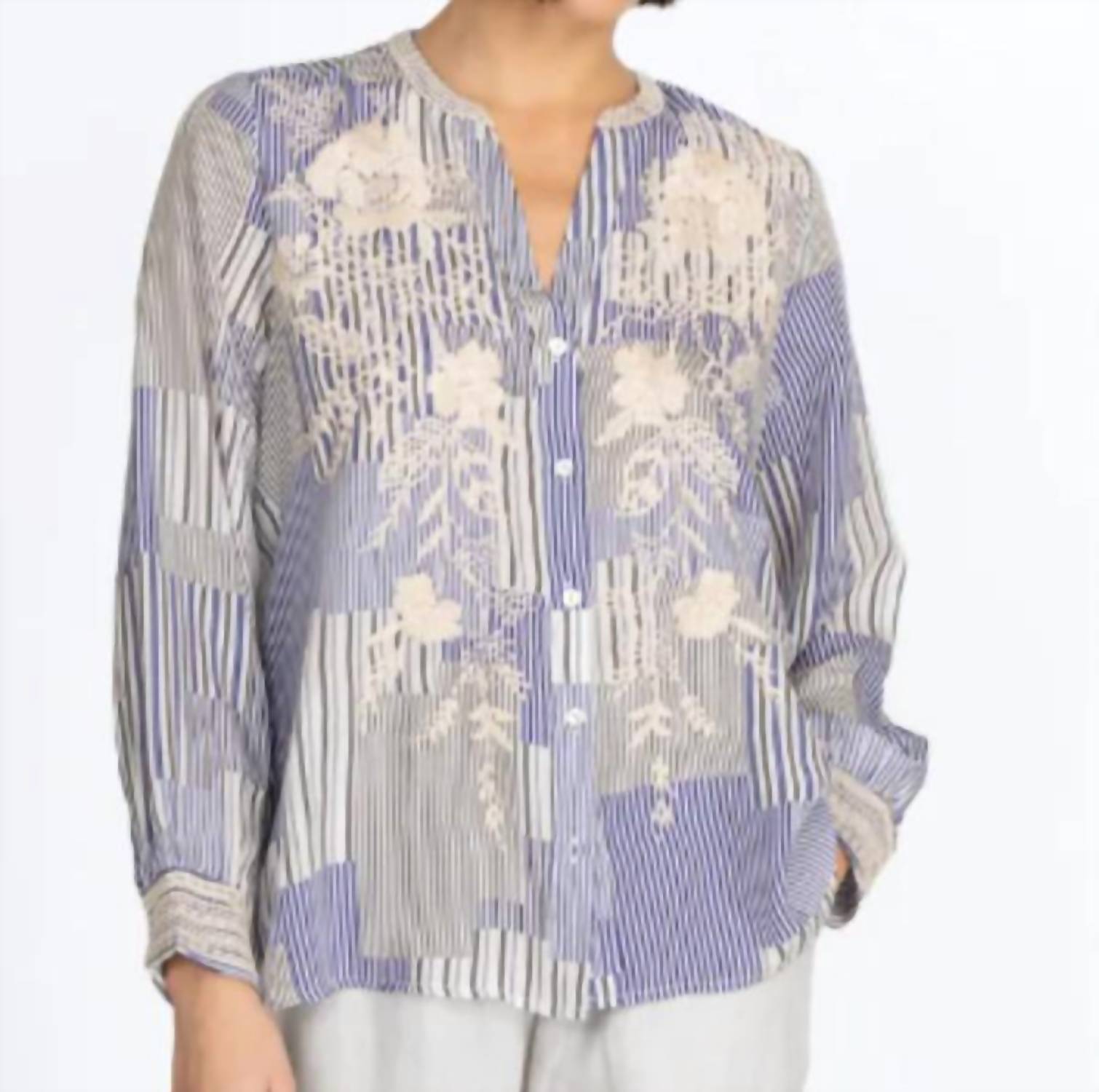 

Рубашка Osiris Relaxed Button Down синего цвета Johnny Was