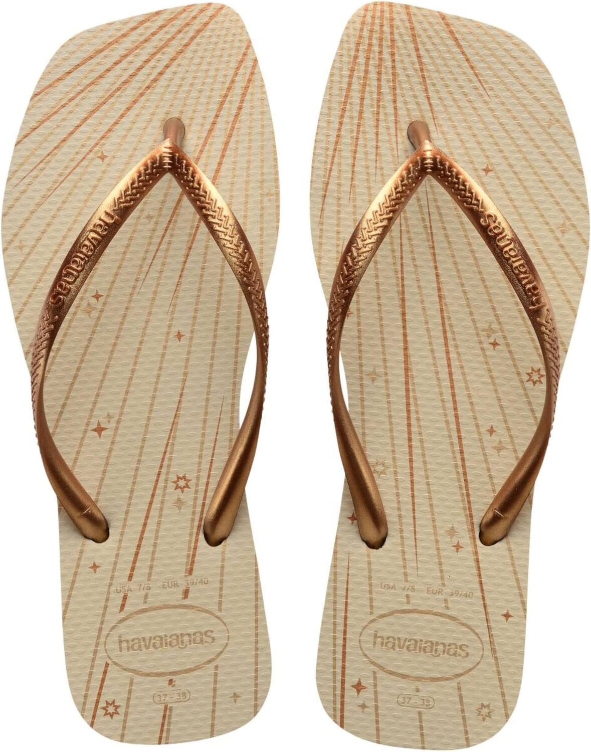 

Шлепанцы Slim Square Fireworks Flip-Flops Havaianas, бежевый