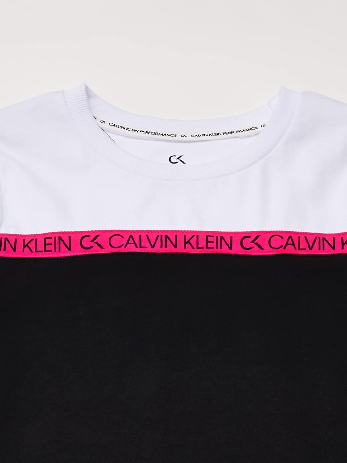 Платье для девочек Calvin Klein, надеваемое вручную, с круглым вырезом и логотипом., Black Colorblock — фото 3