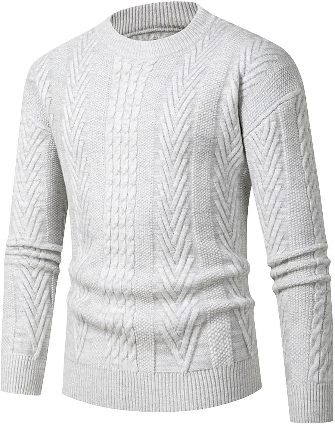 

Мужской свободный свитер с круглым вырезом, эластичный, однотонный