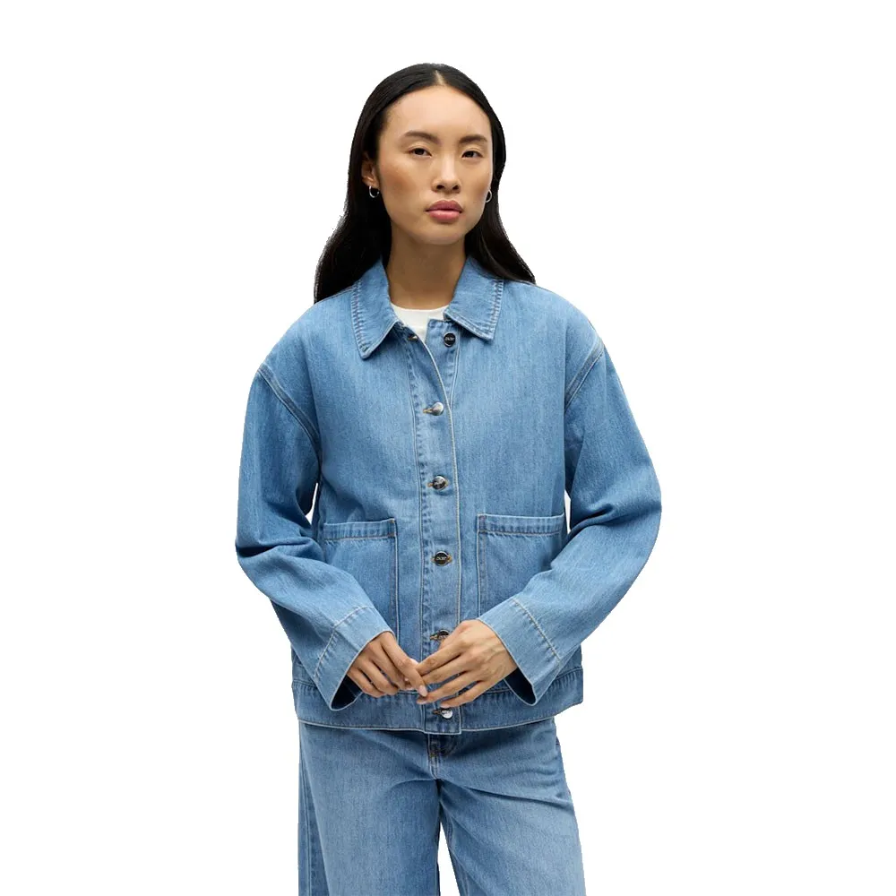 

Рубашка-рубашка с длинным рукавом Object Rosie Regular Overshirt, синий