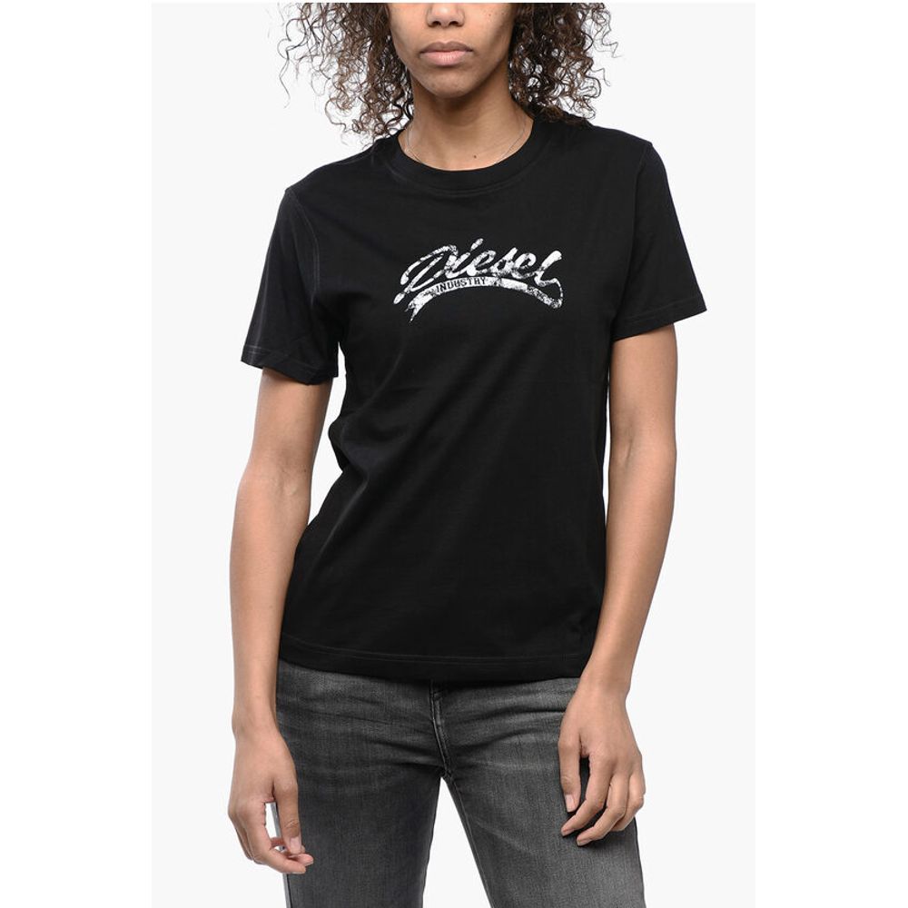 

Футболка из хлопка с тисненым логотипом Diesel, Black