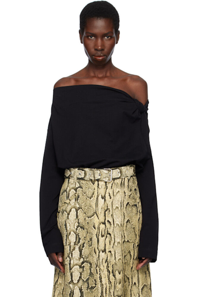 

Черный топ с открытыми плечами Dries Van Noten