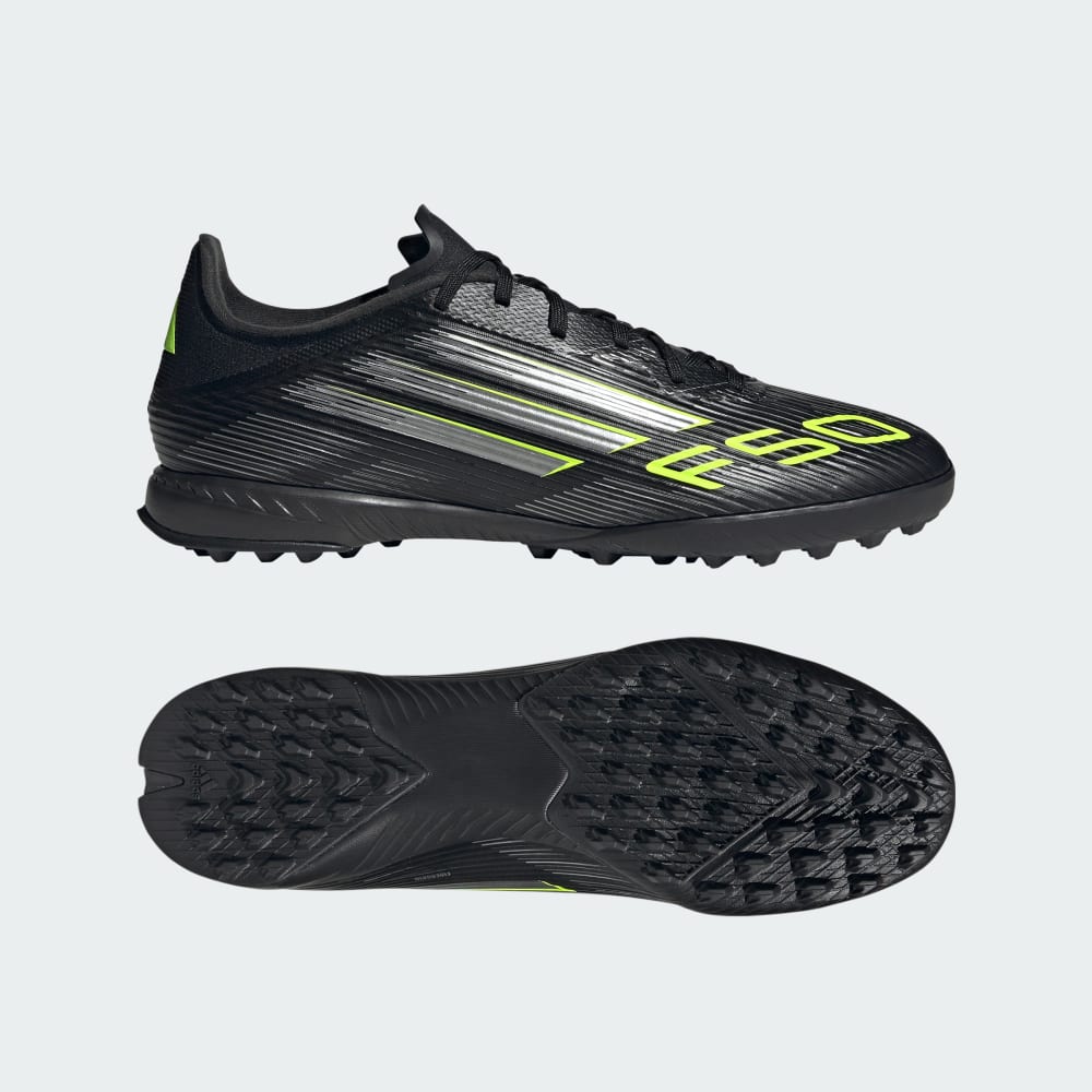 

Бутсы Adidas F50 League Turf Cleats, цвет Core Black/Iron Metallic/Lucid Lemon